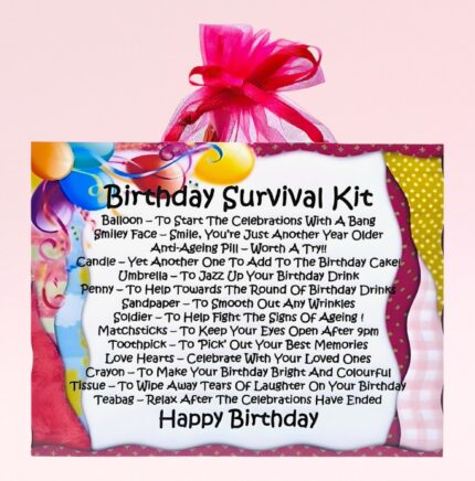 Fun Novelty Birthday Gift ~ Birthday Survival Kit (Pink)