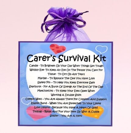 Fun Novelty Gift for a Carer ~ Carer's Survival Kit