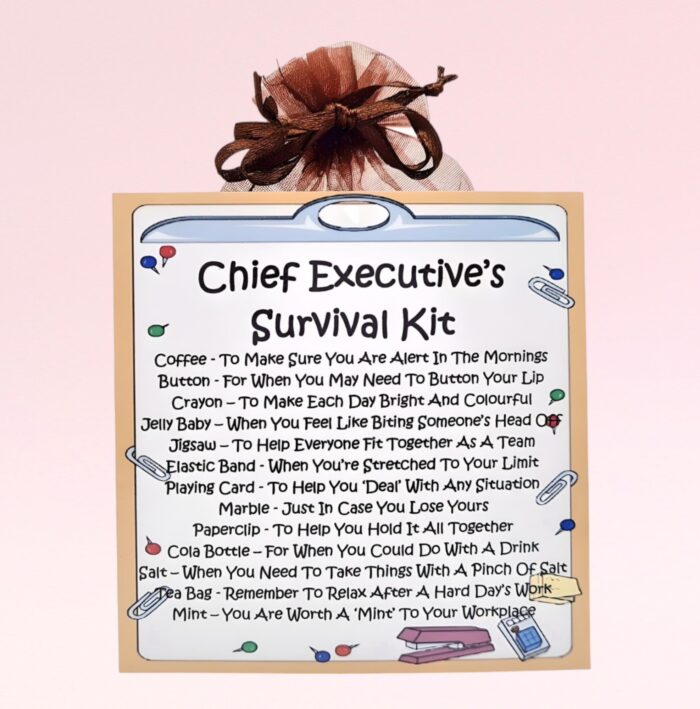 Fun Novelty Gift for a Chief Executive ~ Chief Executive's Survival Kit