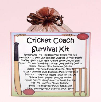 Fun Gift for a Cricket Coach ~ Cricket Coach Survival Kit