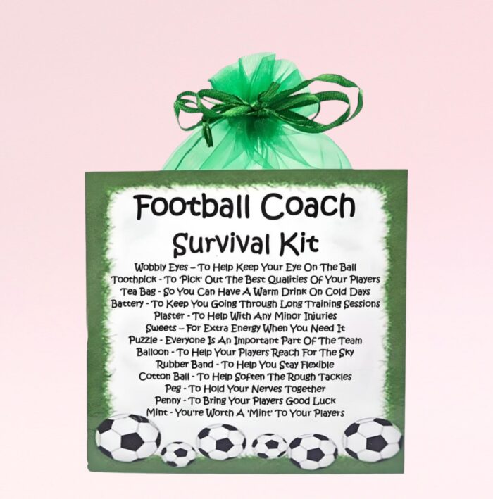 Fun Novelty Gift for a Football Coach ~ Football Coach Survival Kit