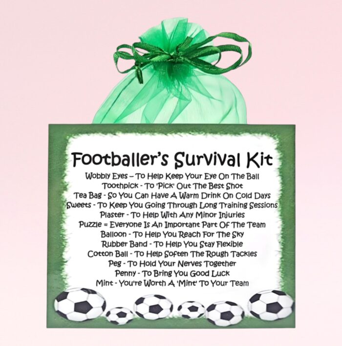 Fun Novelty Gift for a Footballer ~ Footballer's Survival Kit