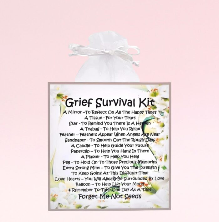 With Sympathy Card & Gift ~ Grief | Bereavement Survival Kit (White)