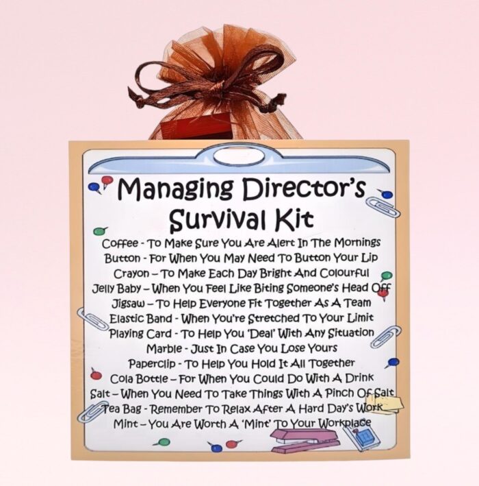 Novelty Gift for a Managing Director ~ Managing Director's Survival Kit
