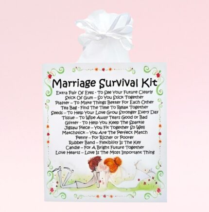 Sentimental Novelty Wedding Gift ~ Marriage Survival Kit (Cute)