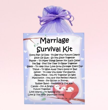Sentimental Novelty Wedding Gift ~ Marriage Survival Kit (Lilac)