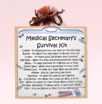 Novelty Gift for a Medical Secretary ~ Medical Secretary's Survival Kit
