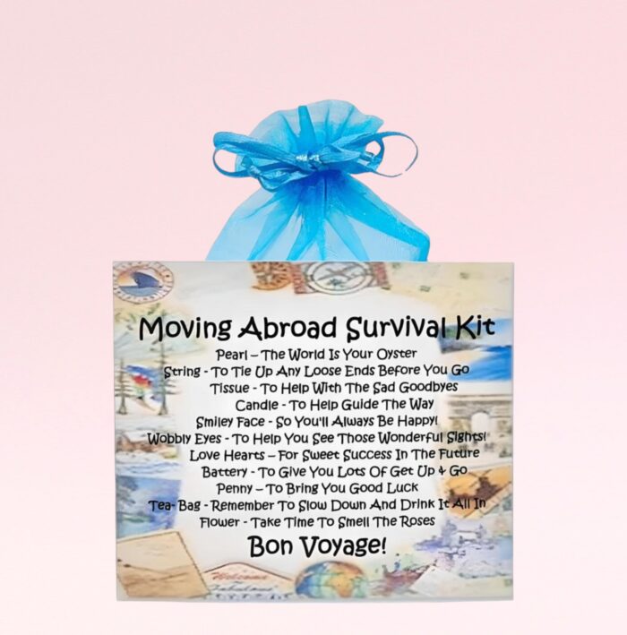 Fun Novelty Moving Abroad Gift ~ Moving Abroad Survival Kit