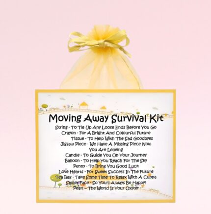 Fun Novelty Moving Away Gift ~ Moving Away Survival Kit