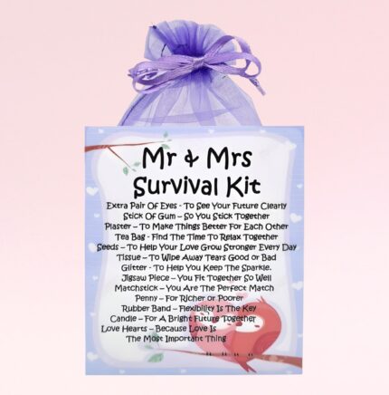 Sentimental Novelty Wedding Gift ~ Mr & Mrs Survival Kit