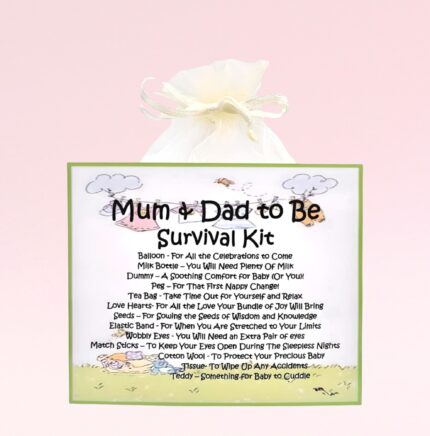 Fun Novelty Gift for a Mum and Dad to Be ~ Mum and Dad to Be Survival Kit