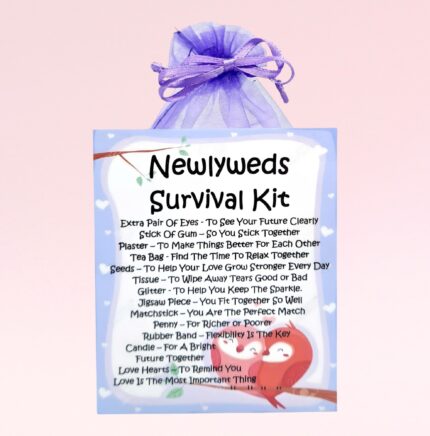 Sentimental Novelty Wedding Gift ~ Newlyweds Survival Kit (Lilac)