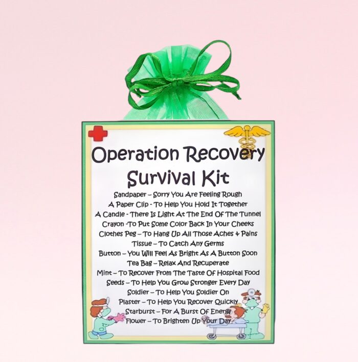 Fun Novelty Get Well Soon Gift ~ Operation Recovery Survival Kit