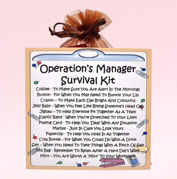 Fun Novelty Gift for an Operation's Manager ~ Operation's Manager Survival Kit