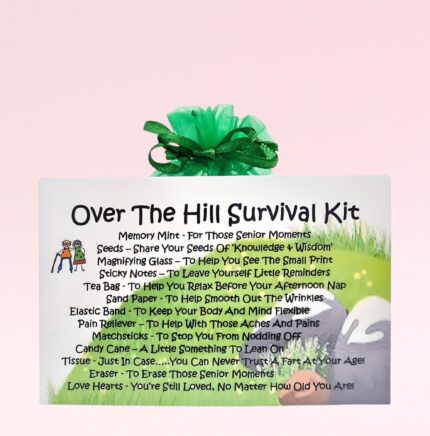 Fun Novelty Birthday / Retirement Gift ~ Over The Hill Survival Kit