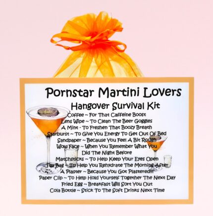 Fun Novelty Gift ~ Pornstar Martini Lovers Hangover Survival Kit