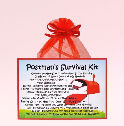 Fun Novelty Gift for a Postman ~ Postman's Survival Kit