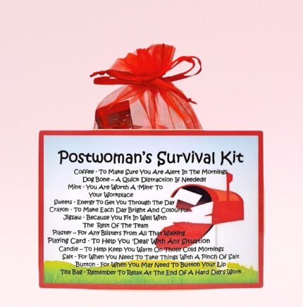 Fun Novelty Gift for a Postwoman ~ Postwoman's Survival Kit