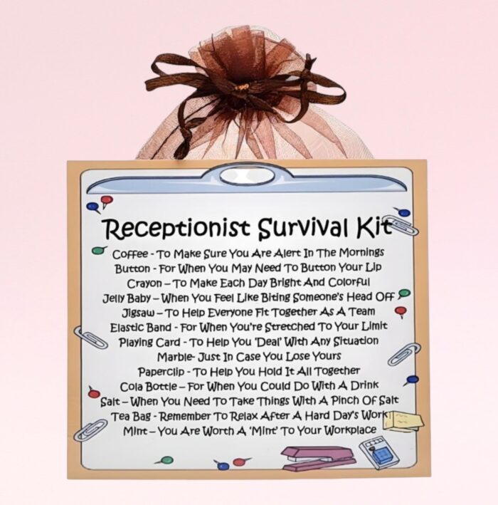 Fun Novelty Gift for a Receptionist ~ Receptionist's Survival Kit