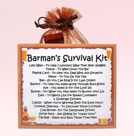 Fun Novelty Gift for a Barman ~ Barman's Survival Kit