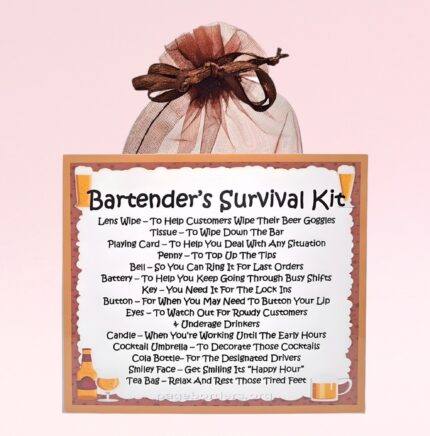 Fun Novelty Gift for a Bartender ~ Bartender's Survival Kit