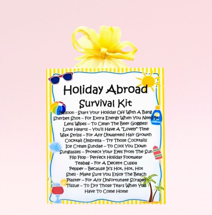 Fun Novelty Holiday Keepsake ~ Holiday Abroad Survival Kit