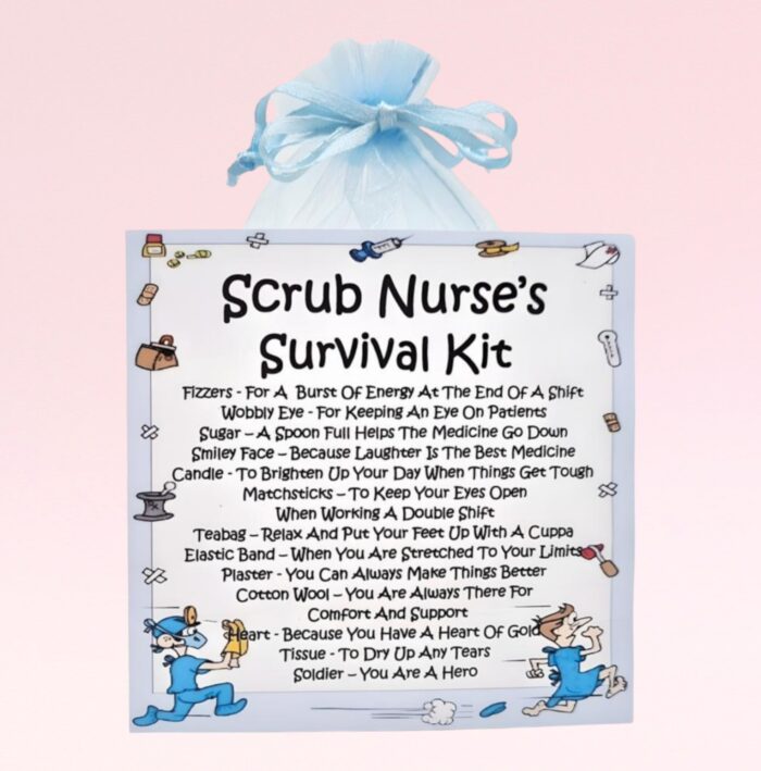 Novelty Gift for a Scrub Nurse ~ Scrub Nurse Survival Kit