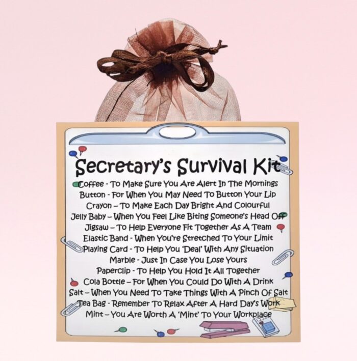 Fun Novelty Gift for a Secretary ~ Secretary's Survival Kit