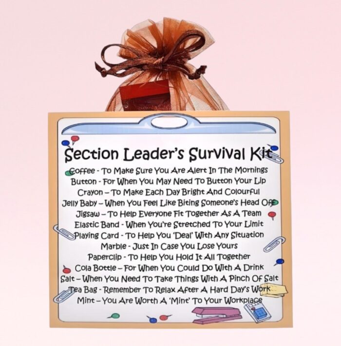 Fun Novelty Gift for a Section Leader ~ Section Leader's Survival Kit