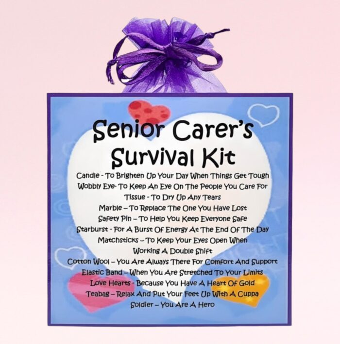 Fun Novelty Gift for a Senior Carer ~ Senior Carer's Survival Kit