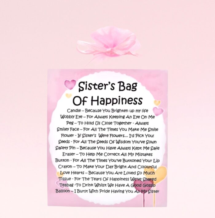 Fun Novelty Gift for a Sister ~ Sister's Bag of Happiness