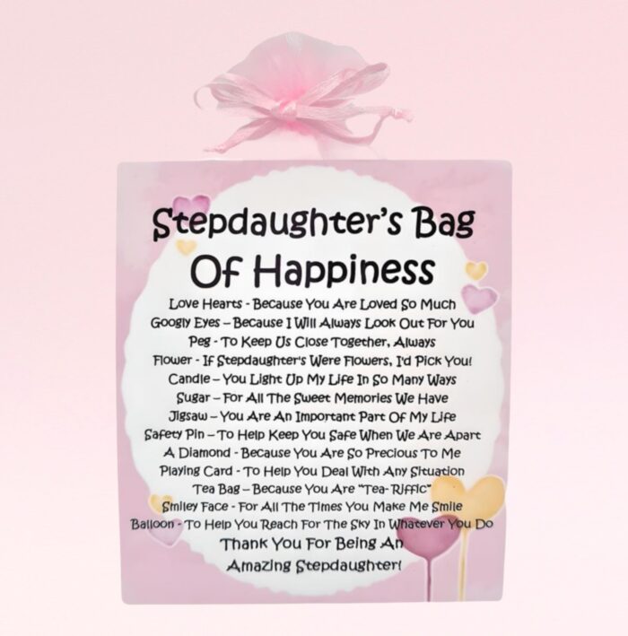 Keepsake Gift for a Stepdaughter ~ Stepdaughter's Bag of Happiness