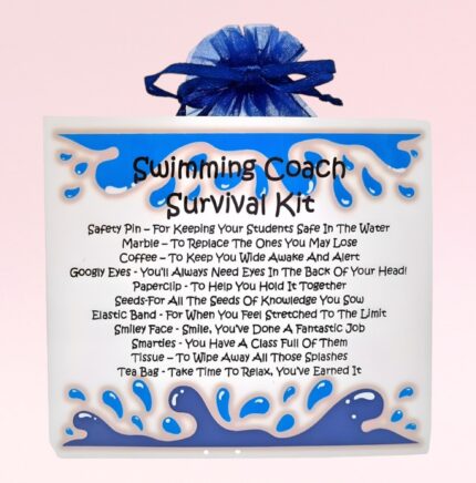 Fun Gift for a Swimming Coach ~ Swimming Coach Survival Kit