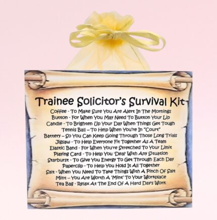 Fun Novelty Gift for a Trainee Solicitor ~ Trainee Solicitor's Survival Kit