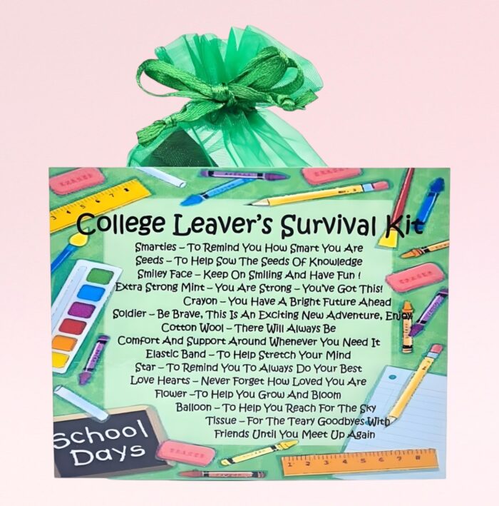 Fun Novelty Gift for a College Leaver ~ College Leaver's Survival Kit