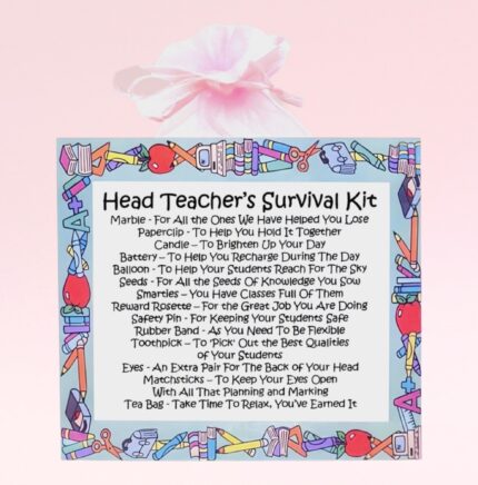 Fun Gift for a Head Teacher ~ Head Teacher's Survival Kit (Pink)