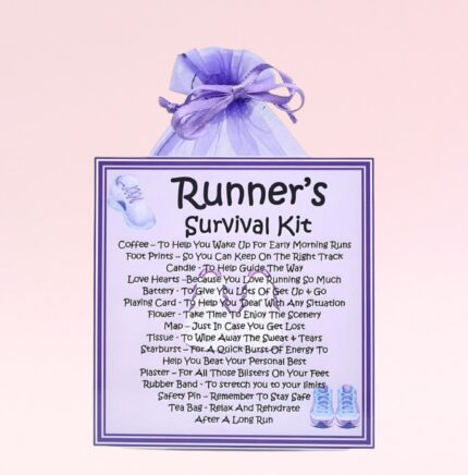 Fun Novelty Gift for a Runner ~ Runner's Survival Kit (Lilac)