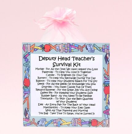 Fun Novelty Gift for a Deputy Head Teacher ~ Deputy Head Teacher's Survival Kit (pink)