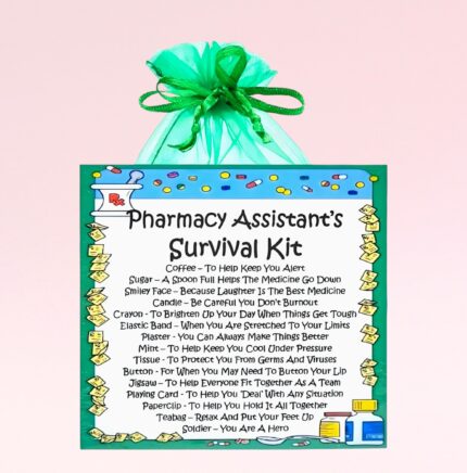 Fun Novelty Gift for a Pharmacy Assistant ~ Pharmacy Assistant's Survival Kit