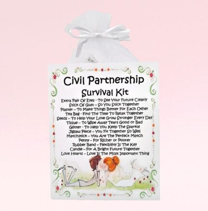 Fun Novelty Wedding Gift ~ Civil Partnership Survival Kit (Cute)