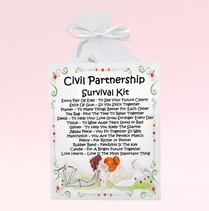 Fun Novelty Wedding Gift ~ Civil Partnership Survival Kit (Cute)