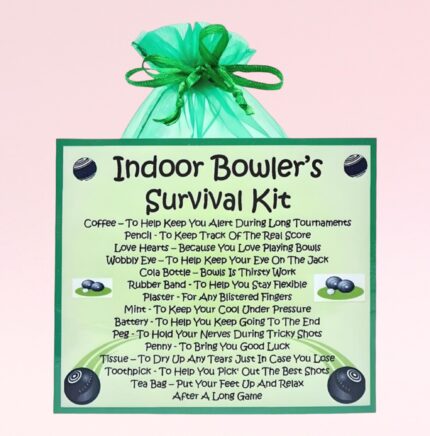 Fun Novelty Gift for an Indoor Bowler ~ Indoor Bowler's Survival Kit