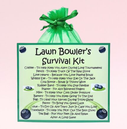 Fun Novelty Gift for a Lawn Bowler ~ Lawn Bowler's Survival Kit