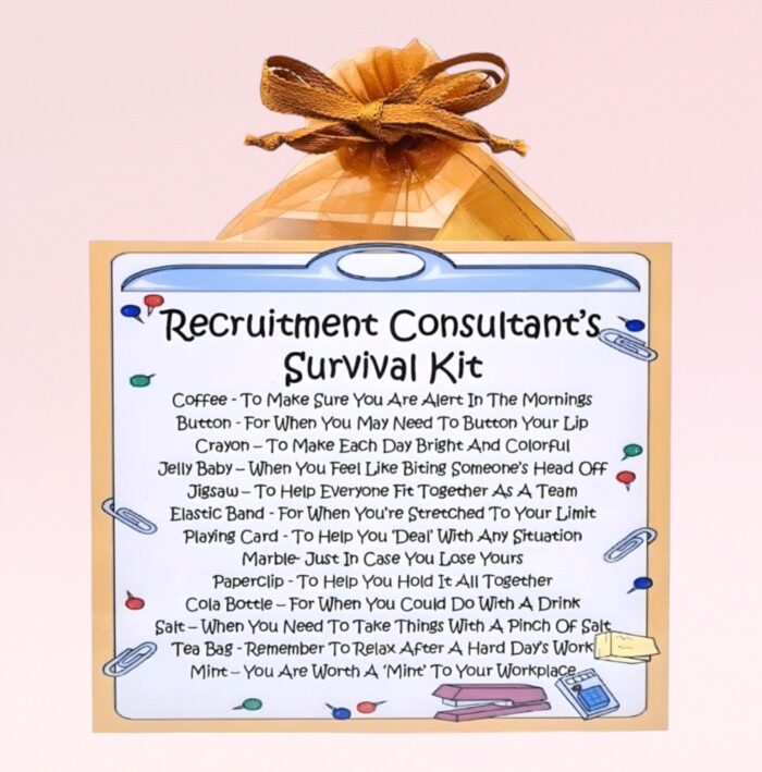 Fun Gift for a Recruitment Consultant ~ Recruitment Consultant's Survival Kit