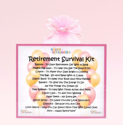 Fun Novelty Retirement Gift ~ Retirement Survival Kit (PINK)