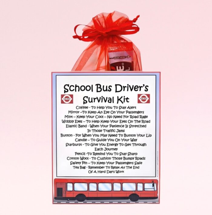 Fun Gift for a School Bus Driver ~ School Bus Driver's Survival Kit