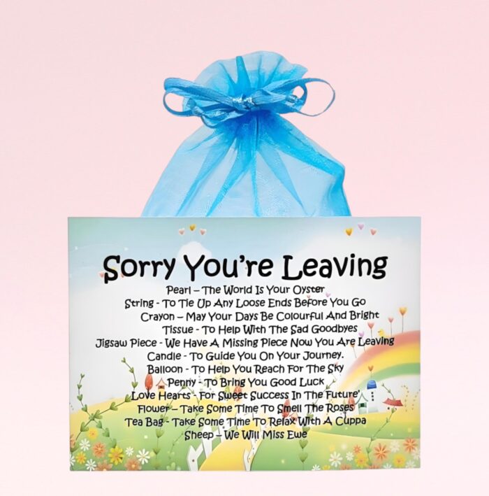 Fun Novelty Leaving Gift ~ Sorry You're Leaving Survival Kit (Blue)