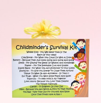 Fun Novelty Gift for a Childminder ~ Childminder's Survival Kit