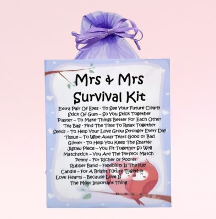 Fun Novelty Wedding Gift ~ Mrs & Mrs Survival Kit (same sex female)