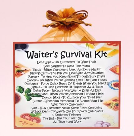 Fun Novelty Gift for a Waiter ~ Waiter's Survival Kit